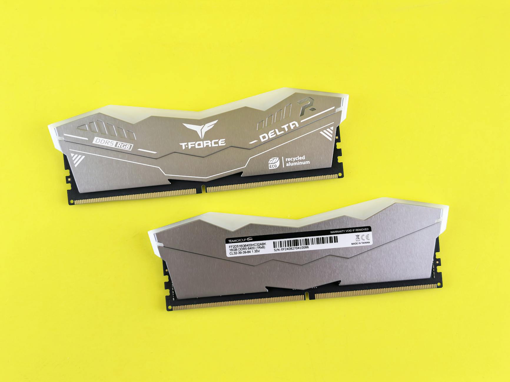 Close-up view of DDR5 memory modules installed in a gaming motherboard
