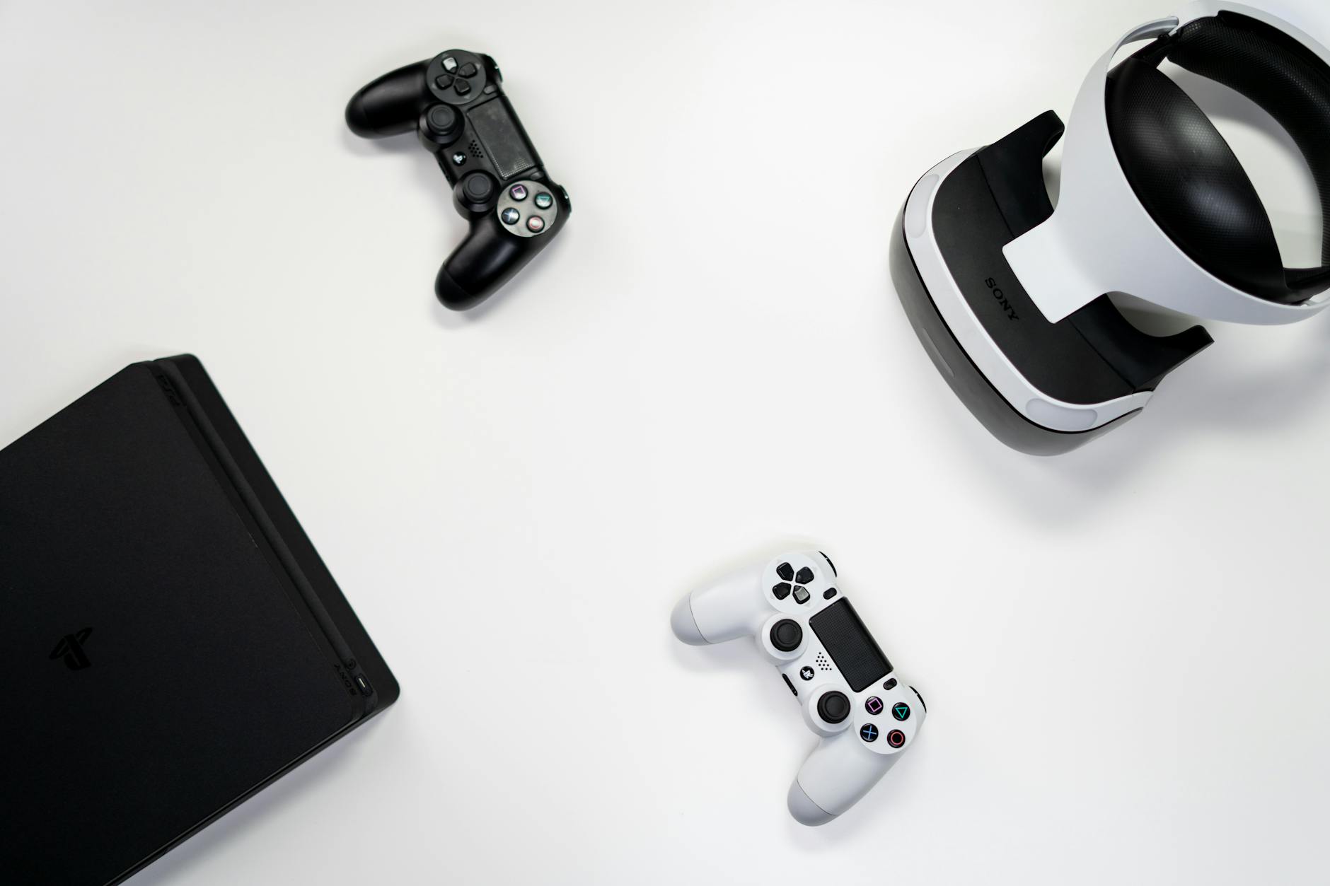 Modern gaming console setup showing sleek black console design