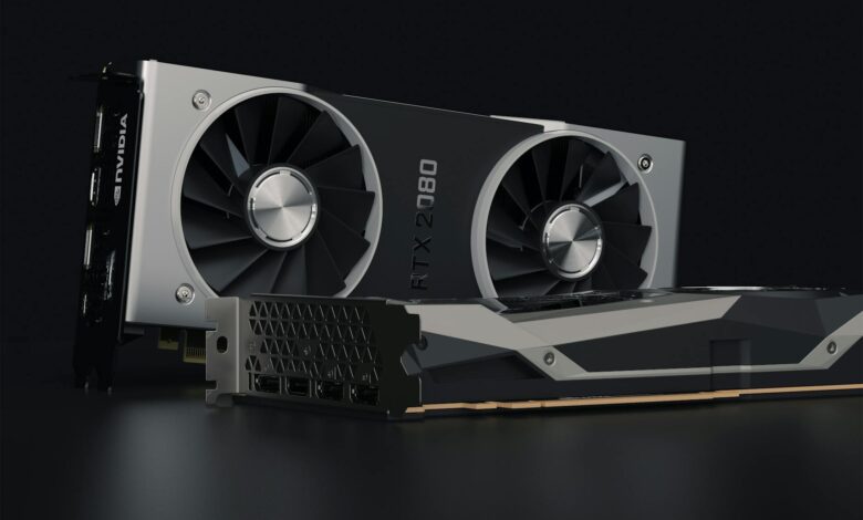 Modern graphics card installed in gaming PC showing cooling fans and RGB lighting