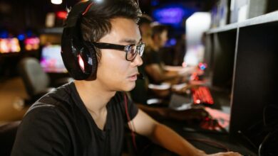 Modern VR gaming headset on dark surface showcasing virtual reality technology