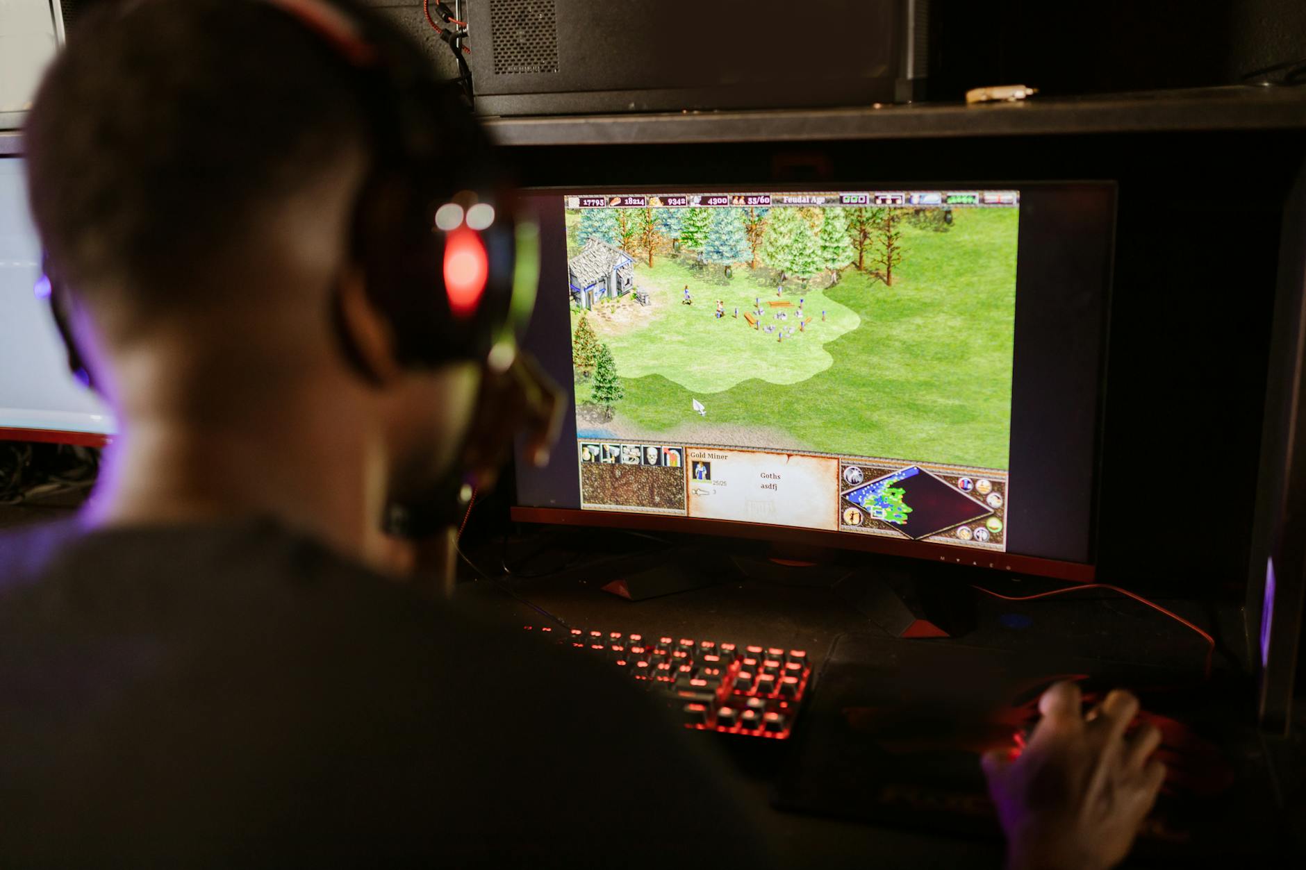 Gaming monitor displaying high-resolution game graphics with vibrant colors