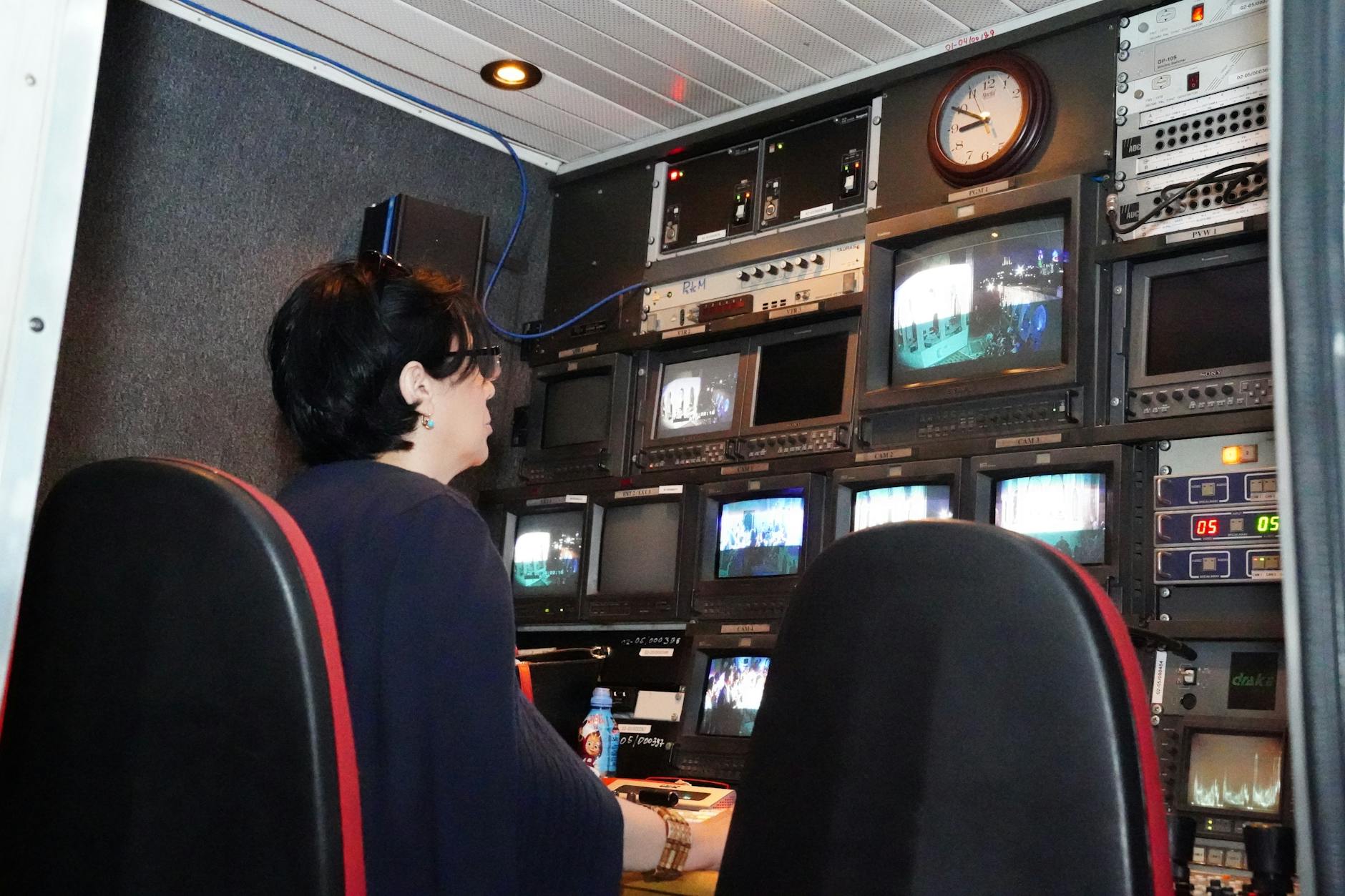 Professional streaming studio with cameras and lighting equipment for esports broadcasting