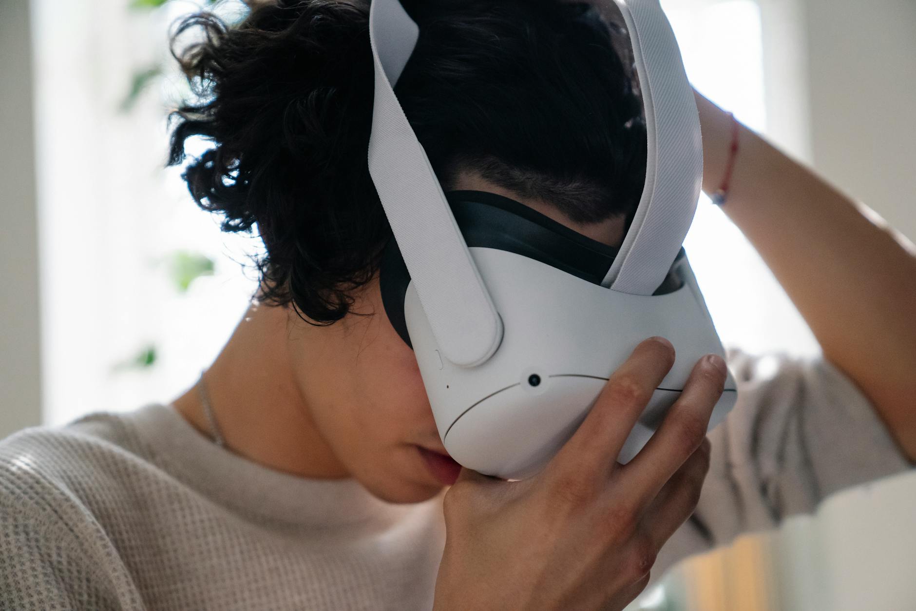 VR headset and controllers showcasing virtual reality gaming technology