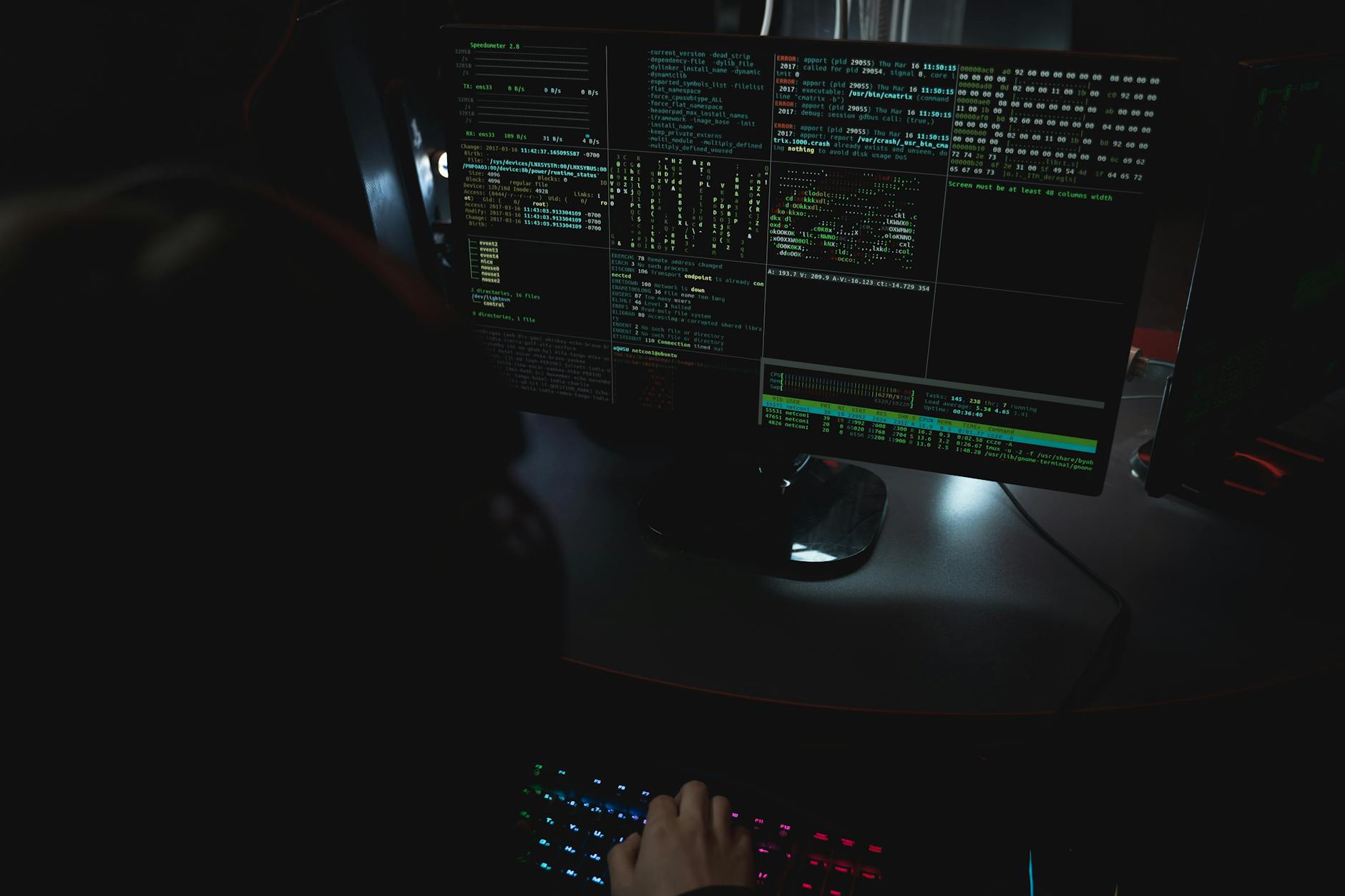 Gaming monitor displaying video game interface and graphics