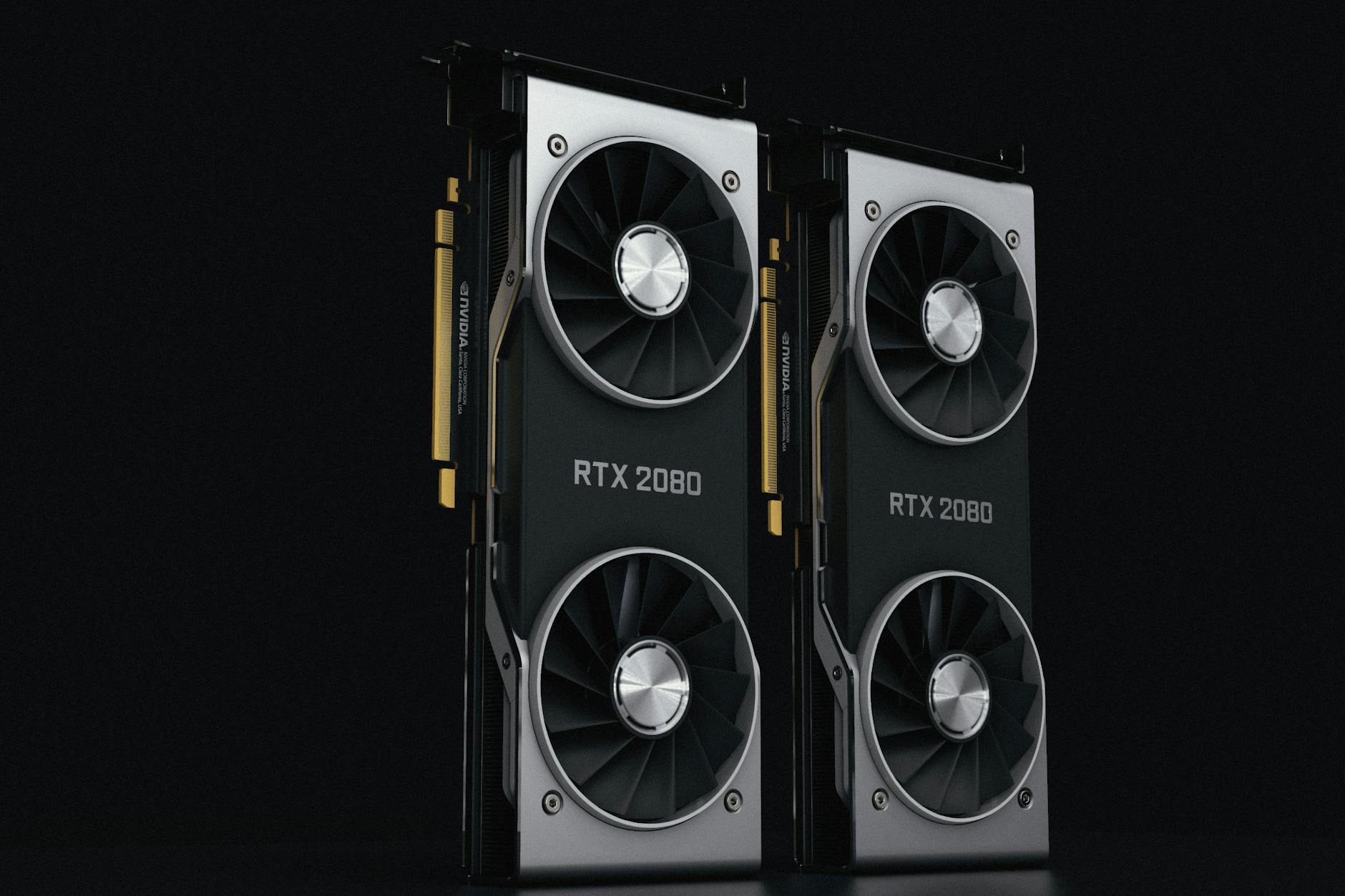 Close-up of a modern AMD graphics card with cooling fans and RGB lighting