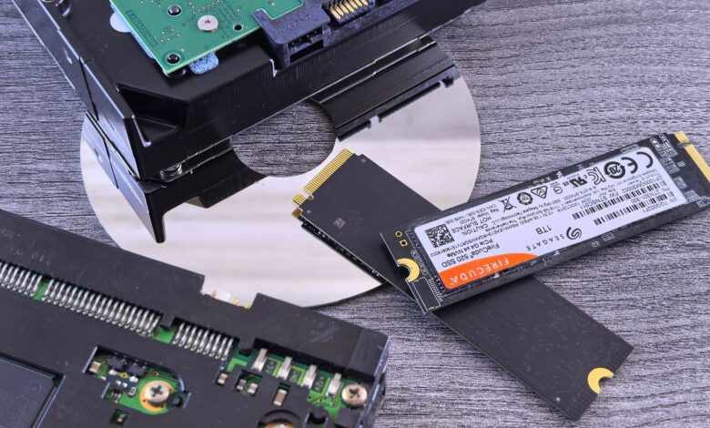 PCIe 5.0 NVMe SSD drive on a motherboard M.2 slot