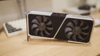 A high-end Nvidia graphics card displayed against a dark background