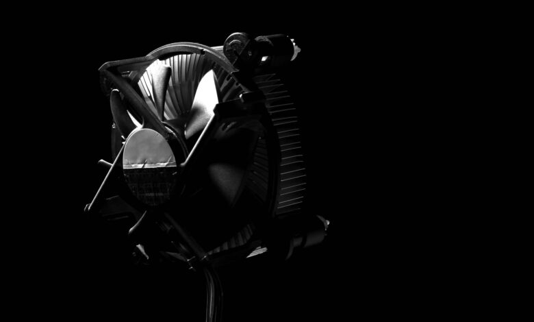 Large dual-tower air cooler mounted on a PC motherboard