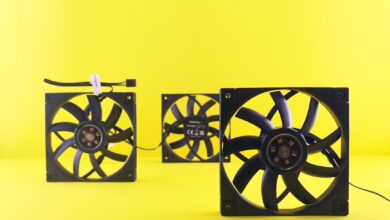 RGB case fans installed in a gaming PC build