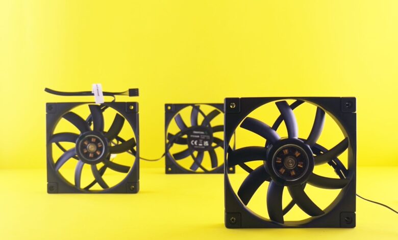 RGB case fans installed in a gaming PC build