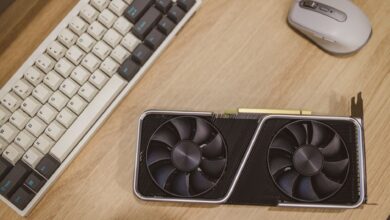 AMD Radeon graphics card close-up showing cooling fins and PCIe connector