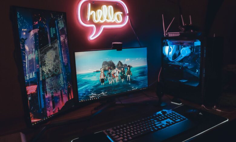 High-end gaming PC setup with RGB lighting for GPU comparison testing