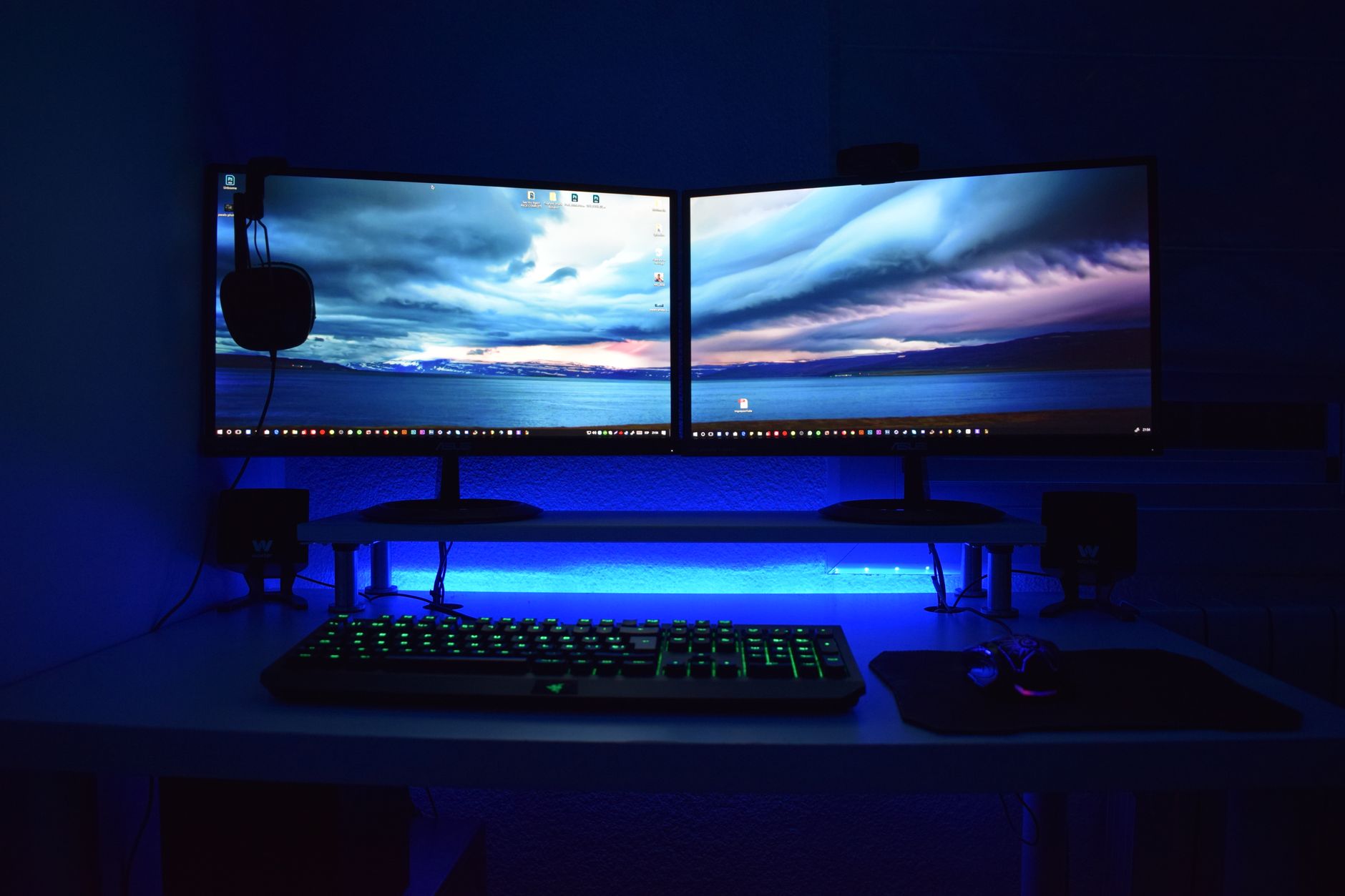 Gaming monitor displaying high-fidelity graphics on a desktop setup